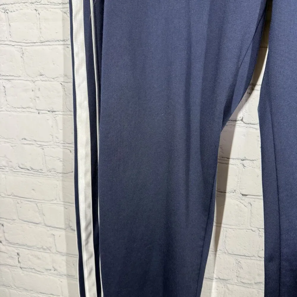 Nike Track Pants Large Navy Blue Wide Leg Athletic Pants Swoosh Y2K Athleisure